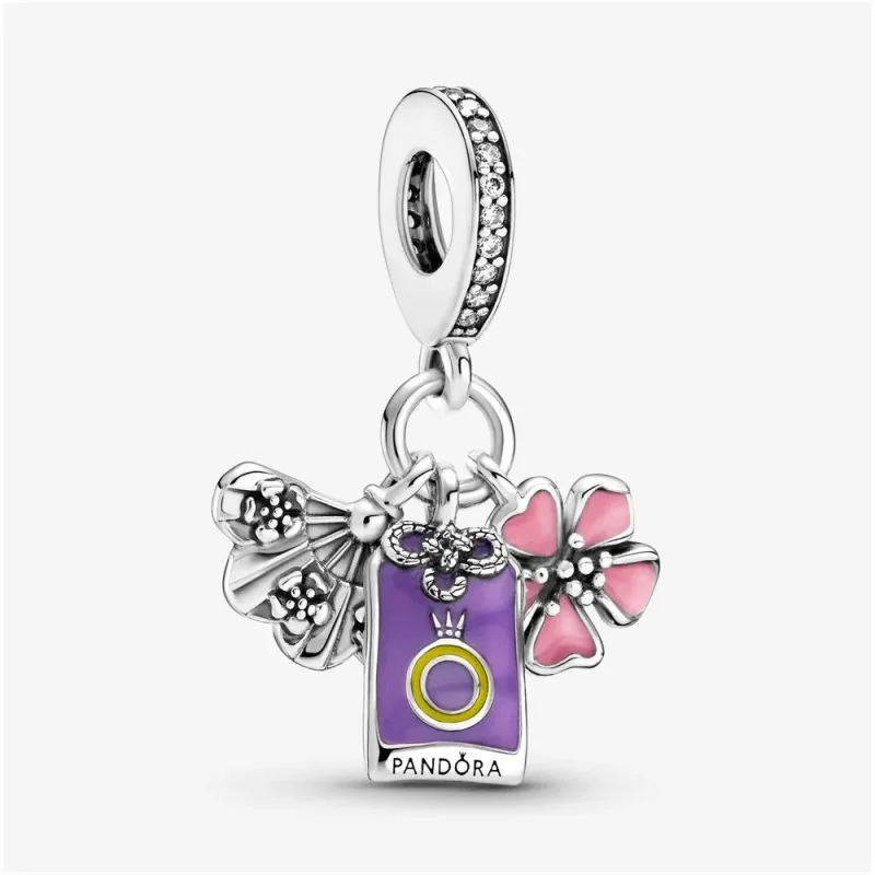 (slika za) PANDORA japonska sakura, omamori in viseči obesek - 799326C01 - Slika izdelka