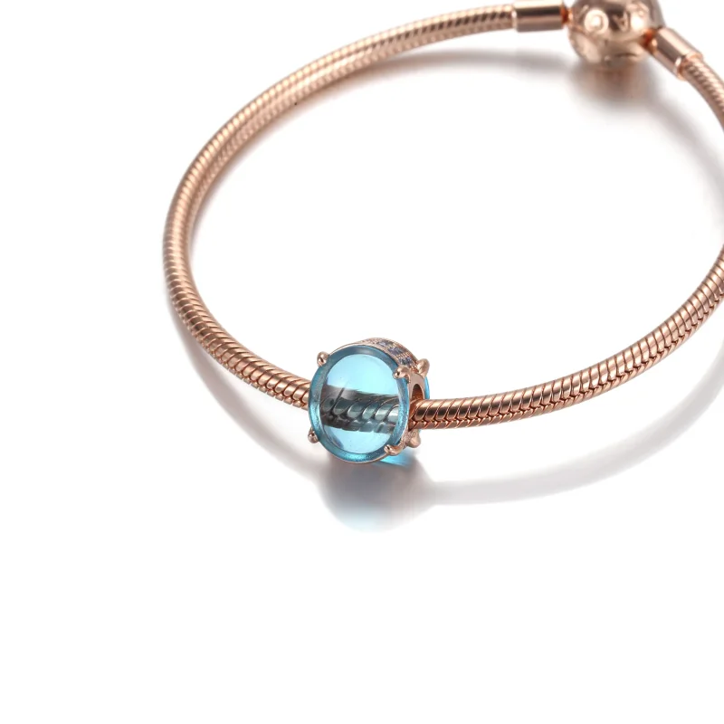 (slika za) PANDORA modri ovalni obesek iz kabošona - 789309C01 - Ogled 5