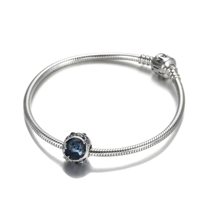 (slika za) PANDORA Obesek Celestial Blue Sparkle Stars - 799209C01 - Ogled 5