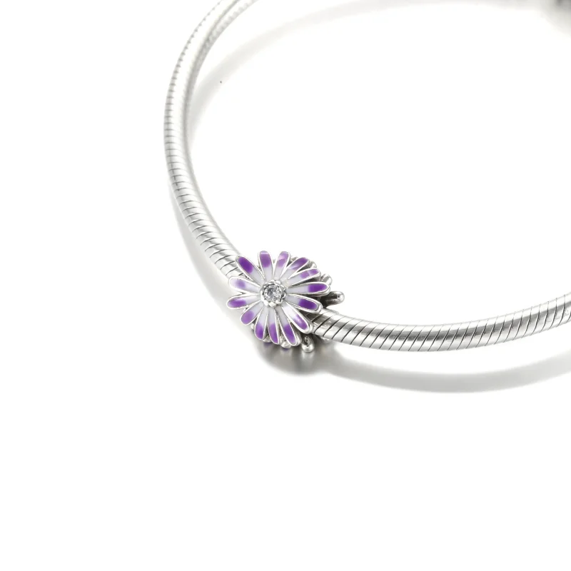 (slika za) PANDORA Obesek vijolične marjetice - 798775C02 - Ogled 5