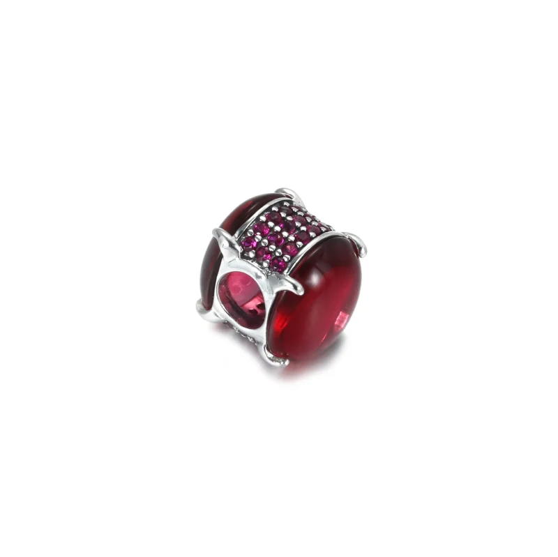 (slika za) PANDORA Obesek z ovalnim kabošonom Fuchsia Rose - 799309C01 - Ogled 3