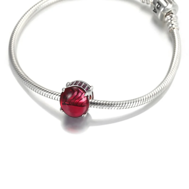 (slika za) PANDORA Obesek z ovalnim kabošonom Fuchsia Rose - 799309C01 - Ogled 5
