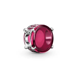 (slika za) PANDORA Obesek z ovalnim kabošonom Fuchsia Rose - 799309C01