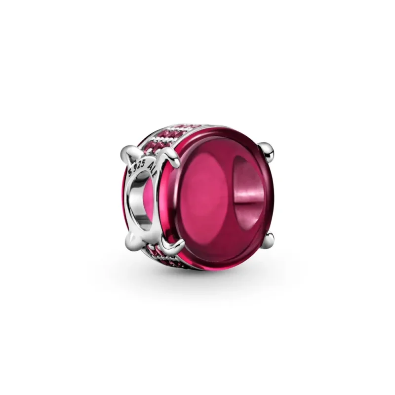 (slika za) PANDORA Obesek z ovalnim kabošonom Fuchsia Rose - 799309C01 - Slika izdelka