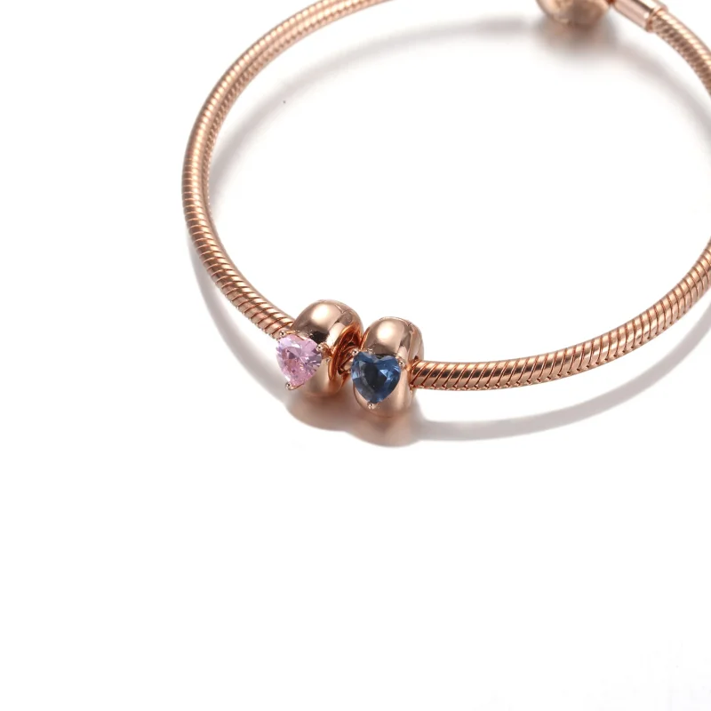 (slika za) PANDORA Obesek za sponke modri srček Solitaire - 789203C02 - Ogled 7