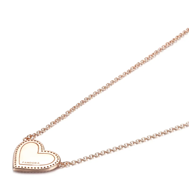 (slika za) PANDORA ogrlica z rožnatim vrtinčastim srcem - 389279C01 - Ogled 4