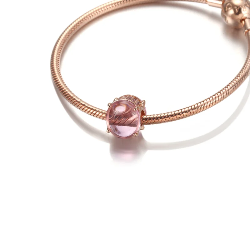 (slika za) PANDORA roza ovalni obesek iz kabošona - 789309C02 - Ogled 5