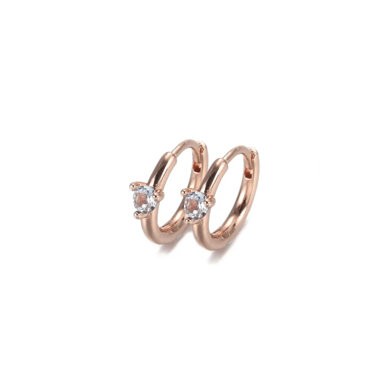 (slika za) PANDORA Svetlo modri uhani s pasjansom Huggie Hoop - 289304C02 - Ogled 4