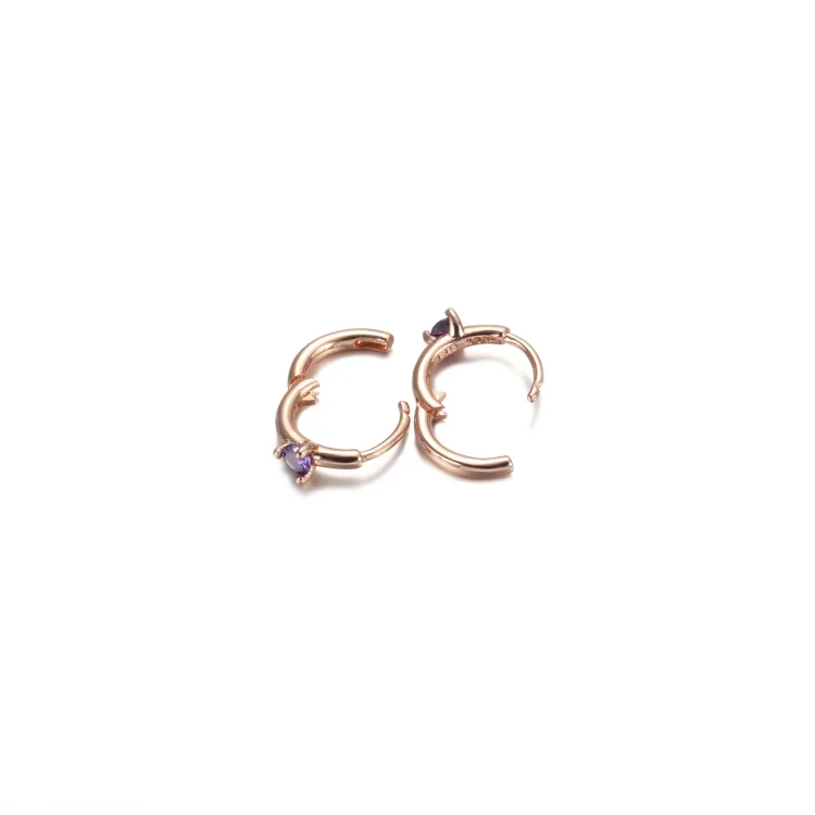 PANDORA Svetlo modri uhani s pasjansom Huggie Hoop - 289304C02
