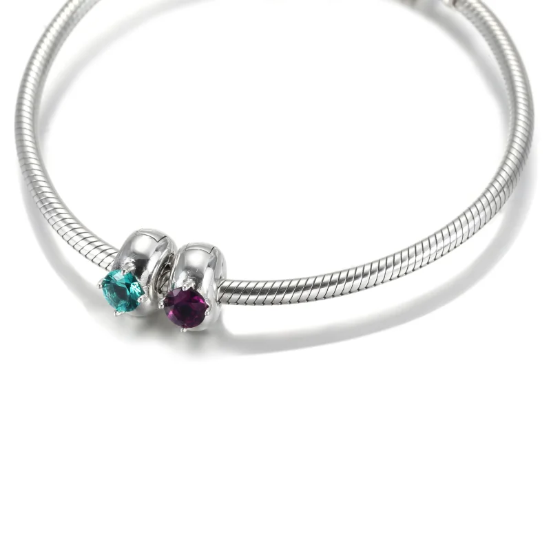 (slika za) PANDORA Vijolični okrogel obesek za sponke Solitaire - 799204C02 - Ogled 8