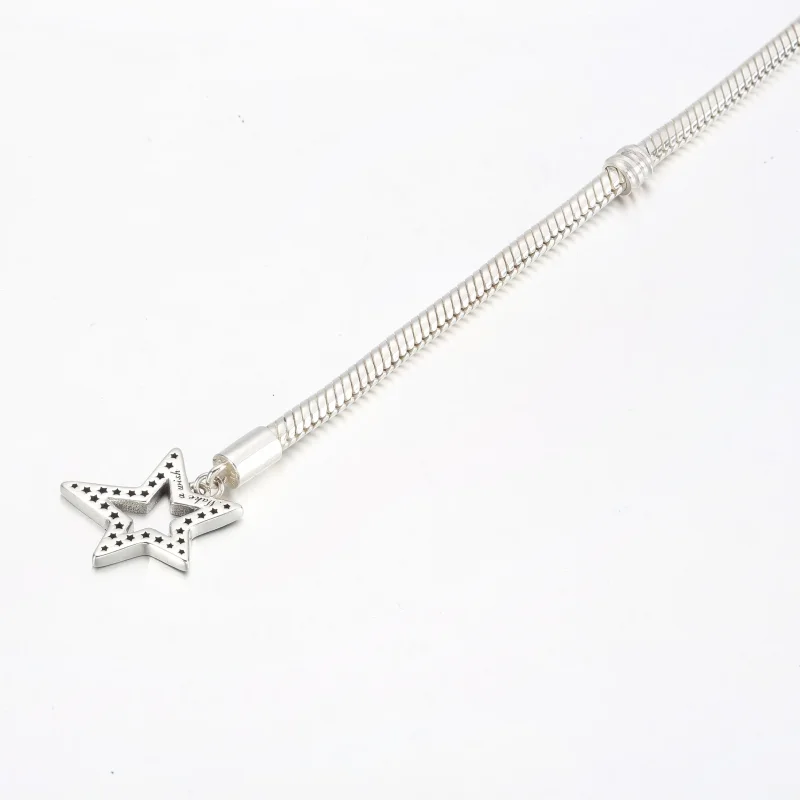 (slika za) Kačasta zapestnica Pandora Moments z asimetrično zvezdo in T-paličico - 592357C0 - Ogled 4