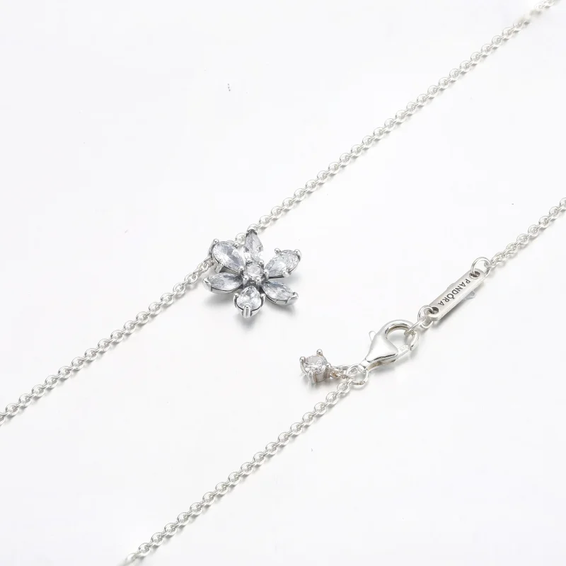 (slika za) PANDORA Bleščeča ogrlica z obeskom v grozdu Herbarij - 392387C01 - Ogled 5