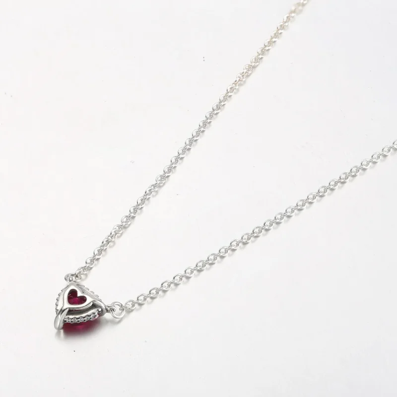 (slika za) PANDORA Bleščeča se ogrlica s srčastim obeskom - 392542C01 - Ogled 3