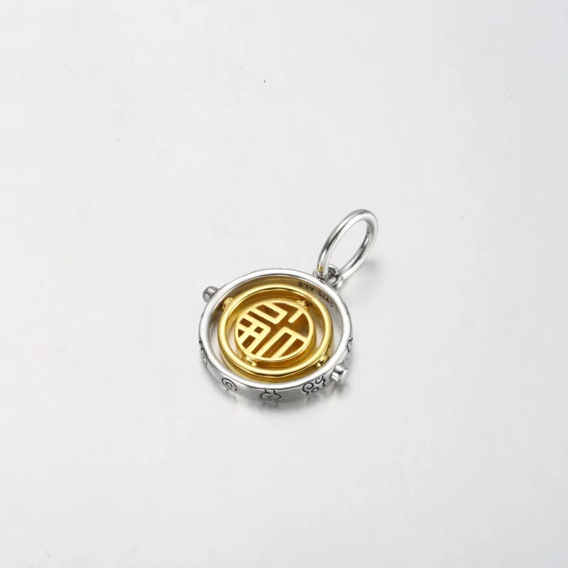 (slika za) PANDORA dvobarvni vrtljivi viseči obesek Fu - 762536C00 - Ogled 2