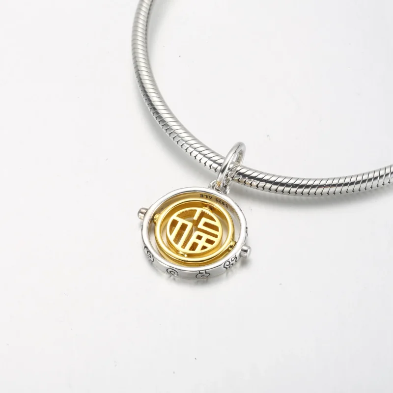 (slika za) PANDORA dvobarvni vrtljivi viseči obesek Fu - 762536C00 - Ogled 4