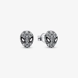 (slika za) PANDORA Marvel Spider-Man Mask Pavé Stud Earrings - 292354C01