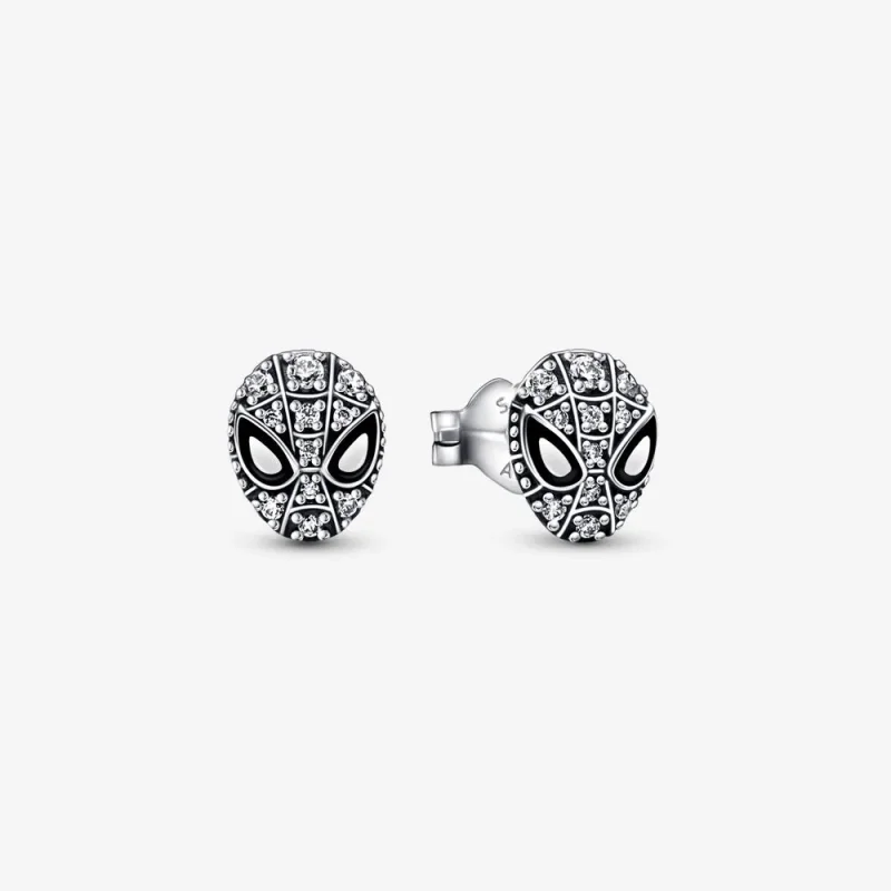 (slika za) PANDORA Marvel Spider-Man Mask Pavé Stud Earrings - 292354C01 - Slika izdelka