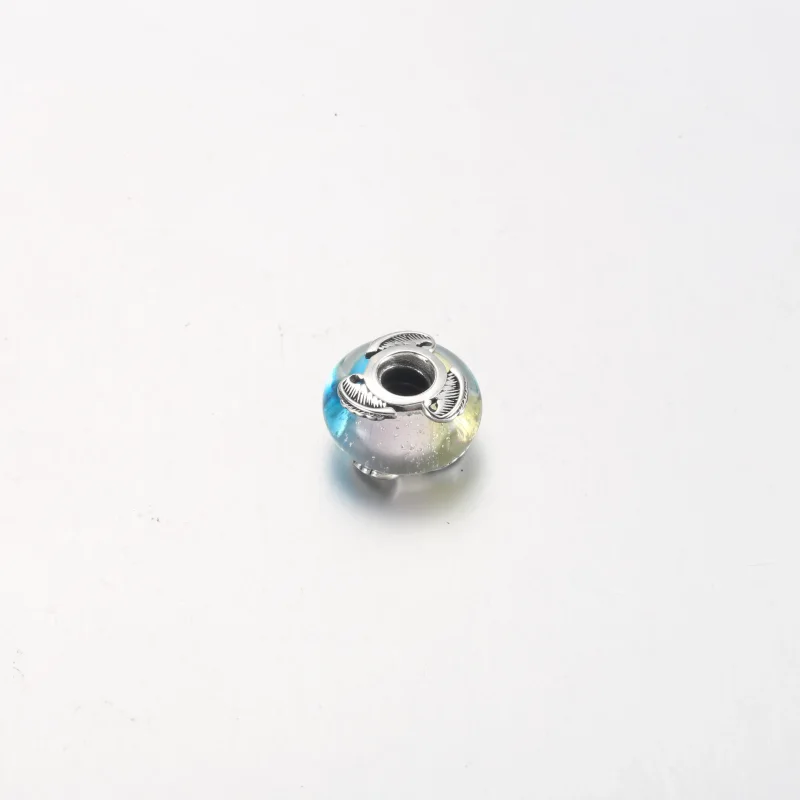 (slika za) PANDORA Obesek z večbarvnim muranskim steklom in ukrivljenim peresom - 792577C00 - Ogled 3