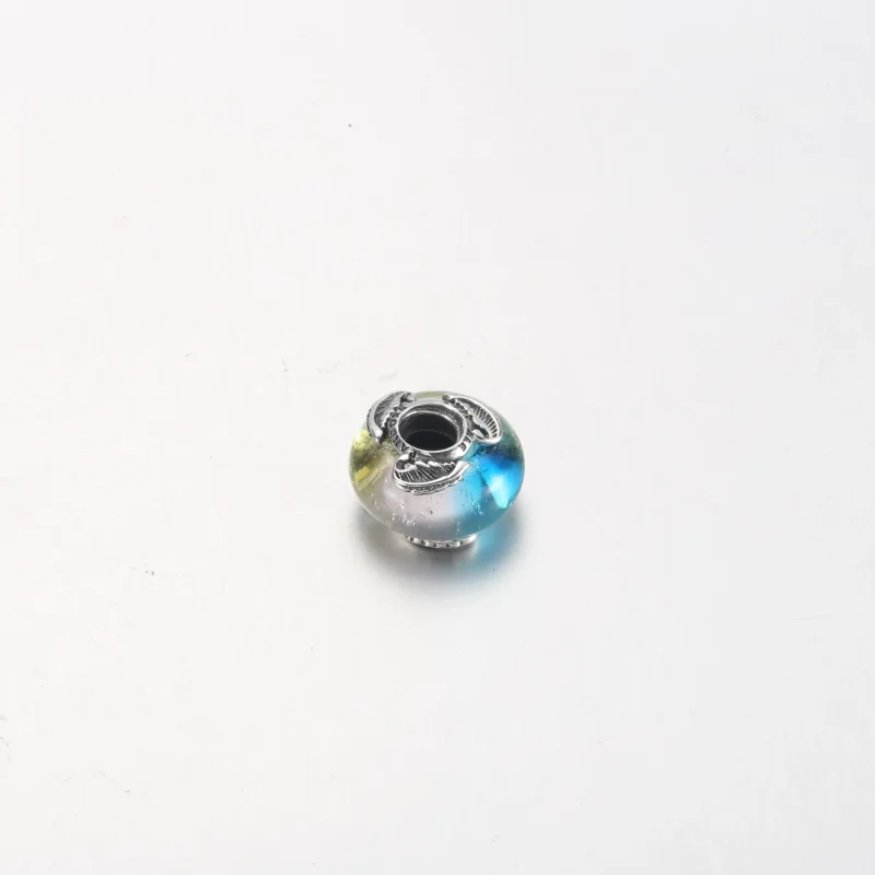 (slika za) PANDORA Obesek z večbarvnim muranskim steklom in ukrivljenim peresom - 792577C00 - Ogled 4