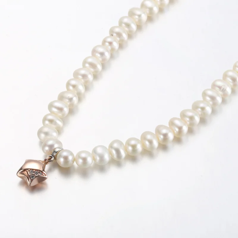 (slika za) PANDORA ogrlica Lucky Star iz rožnatega zlata - 382489C01-45 - Ogled 2