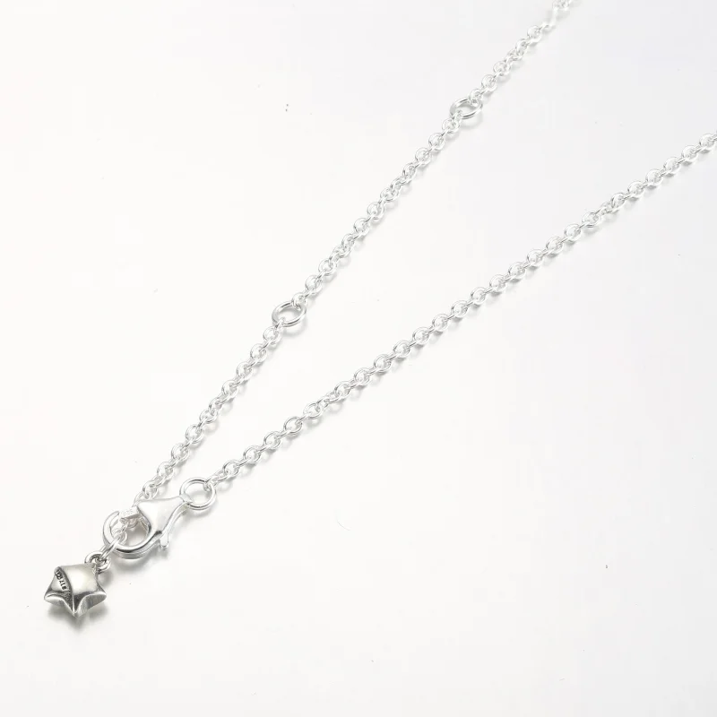 (slika za) PANDORA ogrlica Lucky Star iz rožnatega zlata - 382489C01-45 - Ogled 4