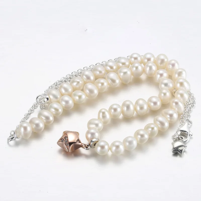 (slika za) PANDORA ogrlica Lucky Star iz rožnatega zlata - 382489C01-45 - Ogled 6