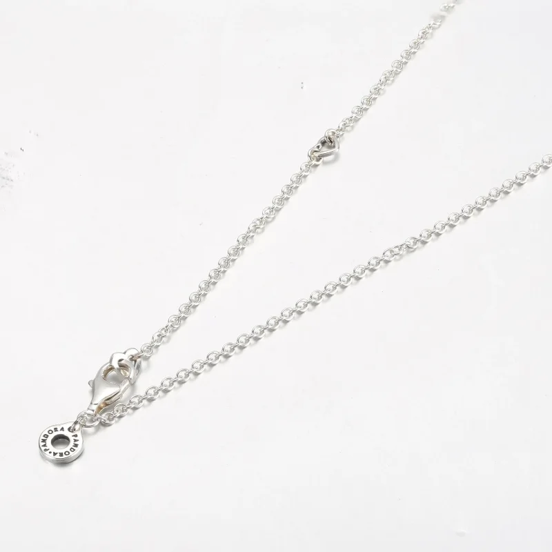 (slika za) PANDORA ogrlica z obeskom iz žarečega srca in lebdečega kamna - 392494C01 - Ogled 4