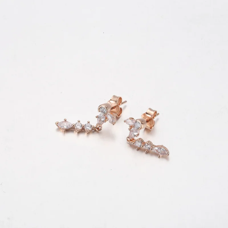 (slika za) PANDORA Sijoči cvetlični uhani s padajočim motivom - 282404C01 - Ogled 4