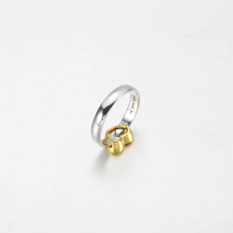 (slika za) PANDORA sijoči dvobarvni drsni prstan v obliki srca - 162504C00 - Ogled 5