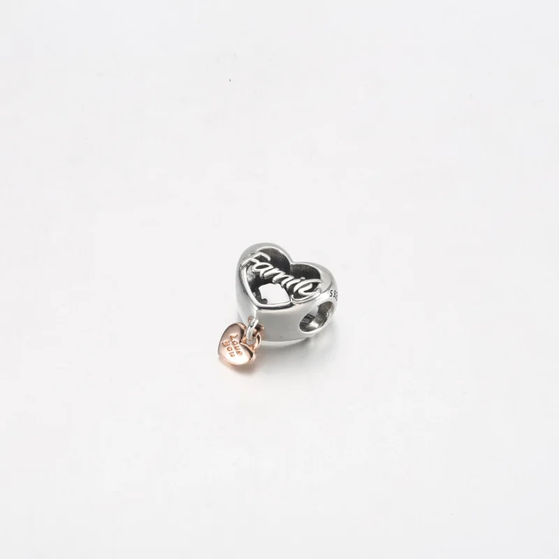 (slika za) PANDORA Srčasti obesek z napisom o ljubezni do družine - 782326C00 - Ogled 2