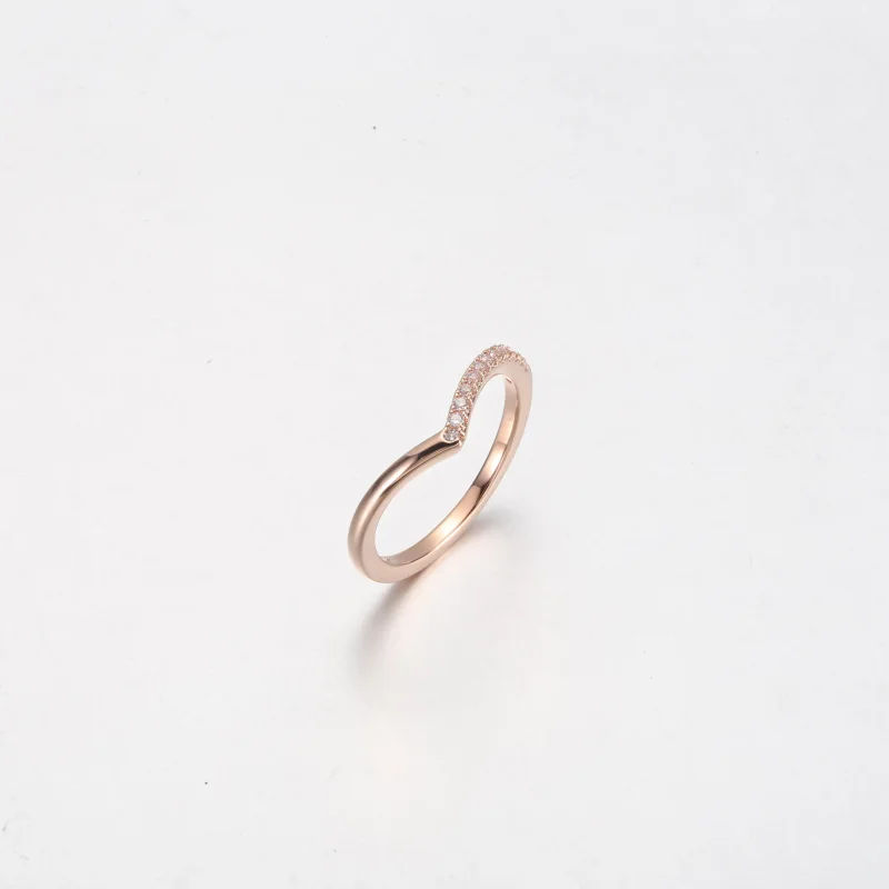 (slika za) Polovično obrobljen prstan Pandora Timeless v obliki prsne kosti - 182394C01 - Ogled 2