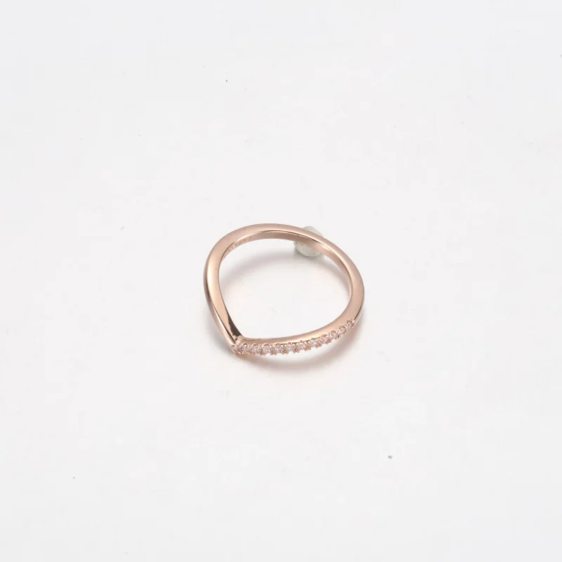 (slika za) Polovično obrobljen prstan Pandora Timeless v obliki prsne kosti - 182394C01 - Ogled 3