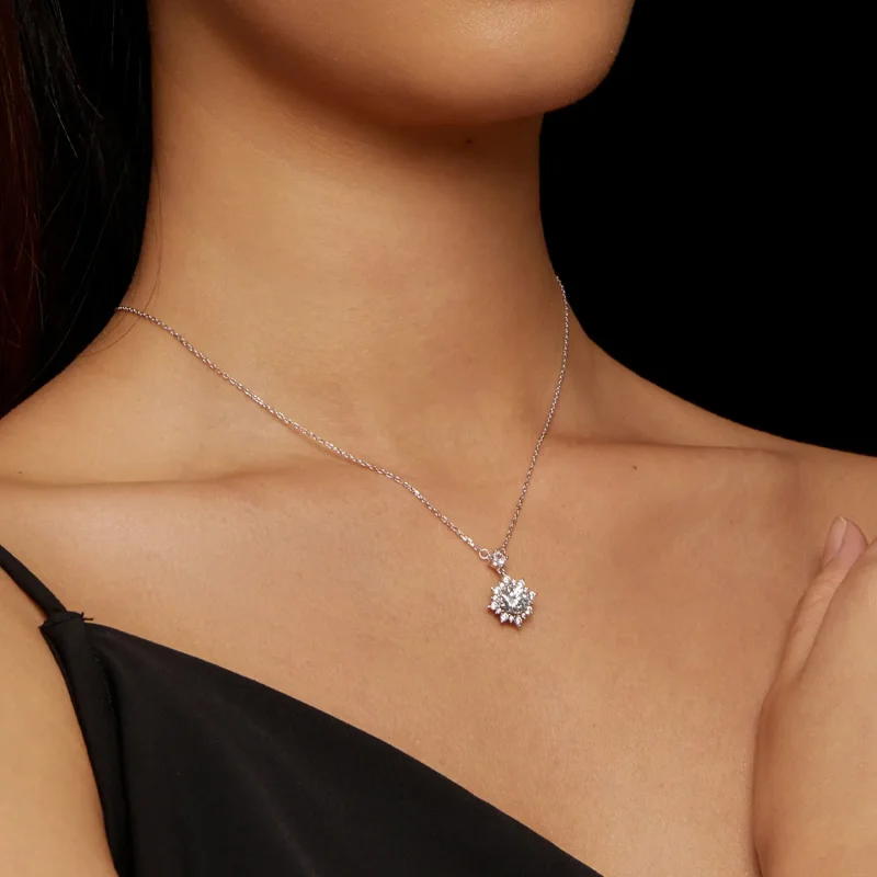 (slika za) Diamantna ogrlica v slogu Pandora - MSN017 - Ogled 5