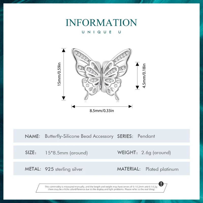 (slika za) Distančni obesek z metulji v slogu Pandora - BSC823 - Ogled 4