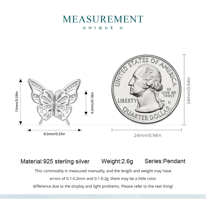 (slika za) Distančni obesek z metulji v slogu Pandora - BSC823 - Ogled 5