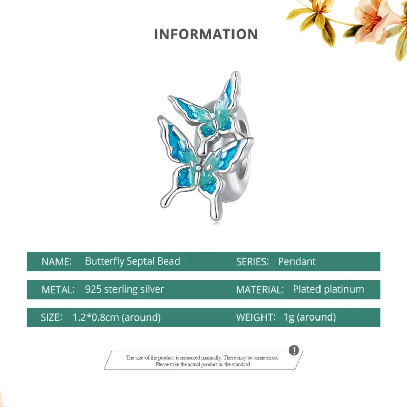 (slika za) Distančni obesek z metulji v stilu Pandora - BSC789 - Ogled 6