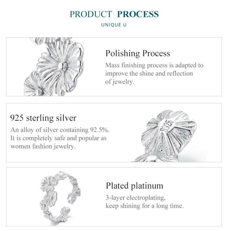 (slika za) Klasični prstan s cvetličnim trakom v slogu Pandora - BSR382 - Ogled 5