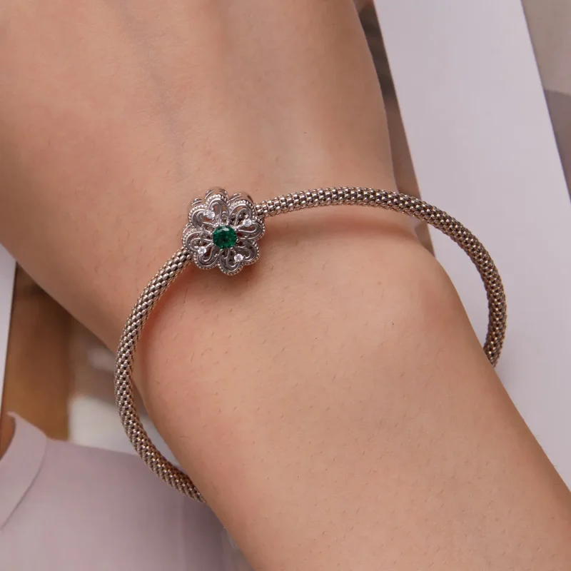 (slika za) Obesek 4 peresna deteljica v stilu Pandora - BSC759 - Ogled 6