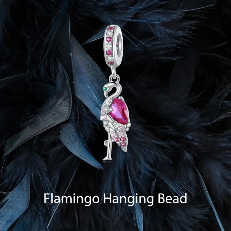 (slika za) Obesek Flamingo v stilu Pandora - BSC833 - Ogled 6