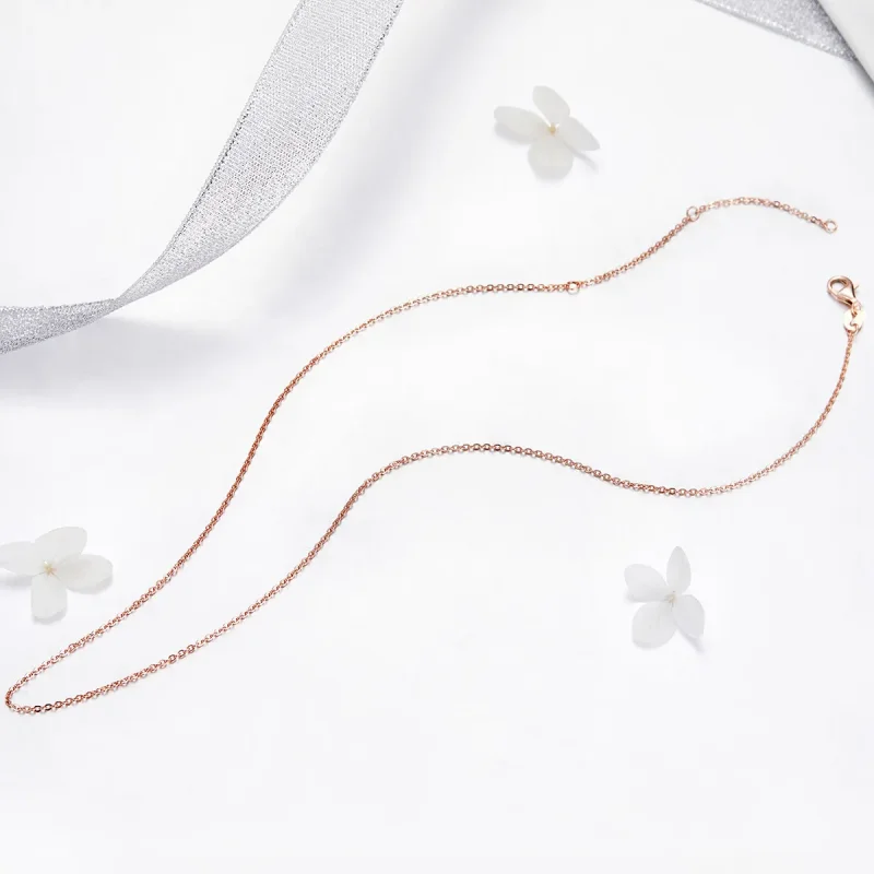 (slika za) Ogrlica iz rožnatega zlata v stilu Pandora - SCA014-45 - Ogled 2