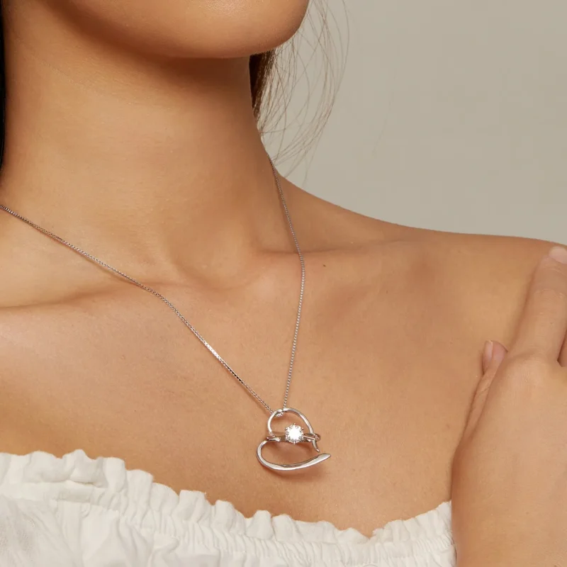 (slika za) Ogrlica s prostoročnim srcem v stilu Pandora - BSN341 - Ogled 5