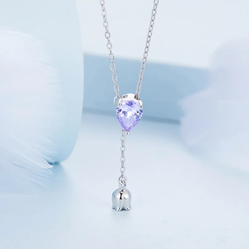 (slika za) Ogrlica z ametistom v stilu Pandora - BSN271 - Ogled 3