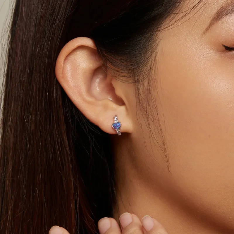(slika za) Pandora Style Heart Hoops - BSE865 - Ogled 6