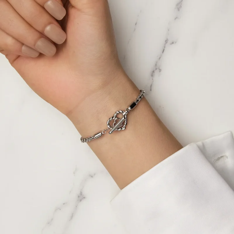 (slika za) Pandora Style Heart T Bar Bracelet - BSB132 - Ogled 7