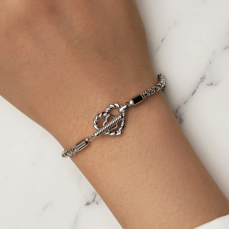 (slika za) Pandora Style Heart T Bar Bracelet - BSB132 - Ogled 8