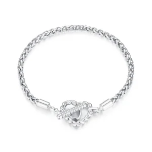 (slika za) Pandora Style Heart T Bar Bracelet - BSB132