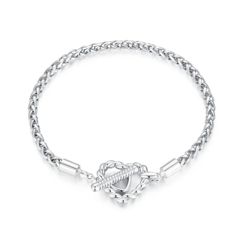 (slika za) Pandora Style Heart T Bar Bracelet - BSB132 - Slika izdelka