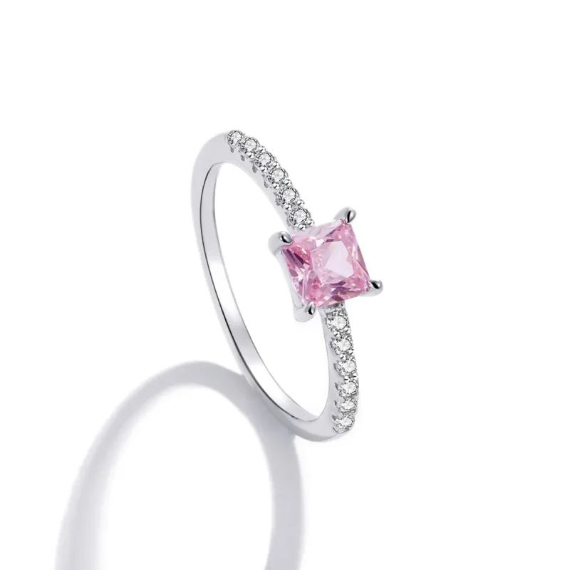 (slika za) Pandora Style Square Sparkle Halo prstan - BSR191 - Ogled 4