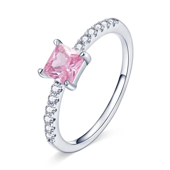 (slika za) Pandora Style Square Sparkle Halo prstan - BSR191