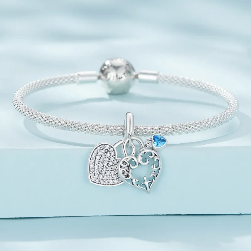 (slika za) Prepleteni obesek v obliki srca Pandora - SCC2502 - Ogled 3